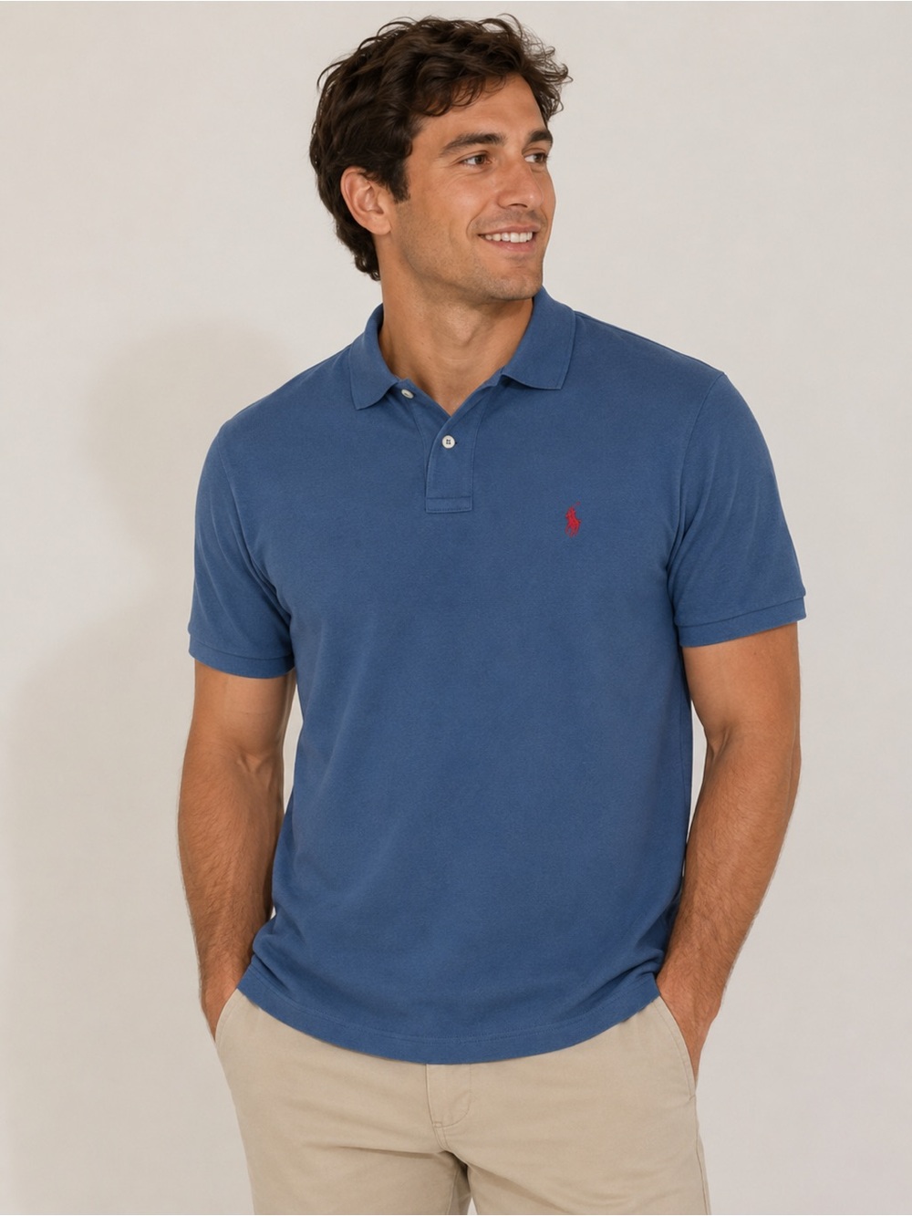 Ralph Lauren Men's Blue Polo Shirt - Size Large